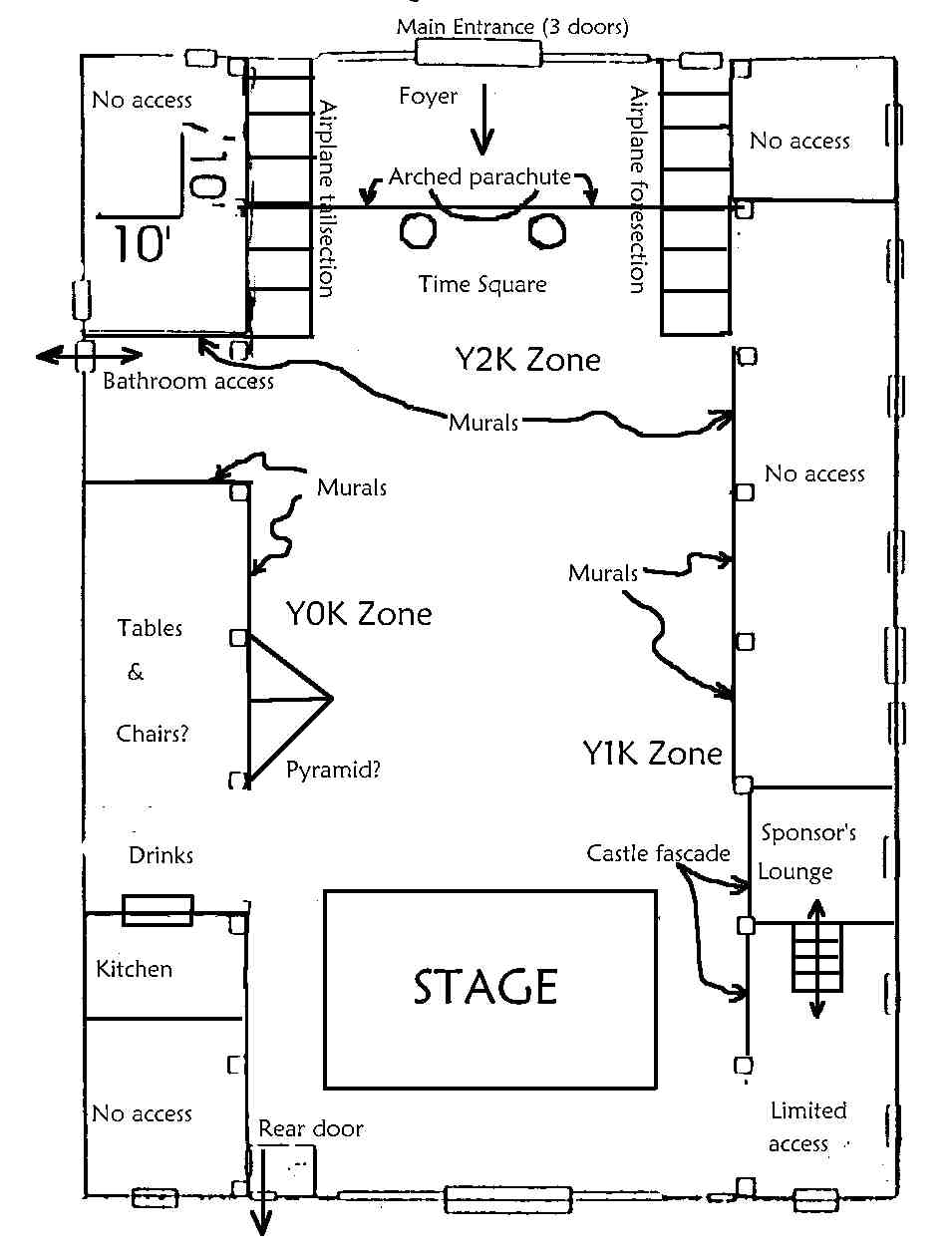 Main room party configuration